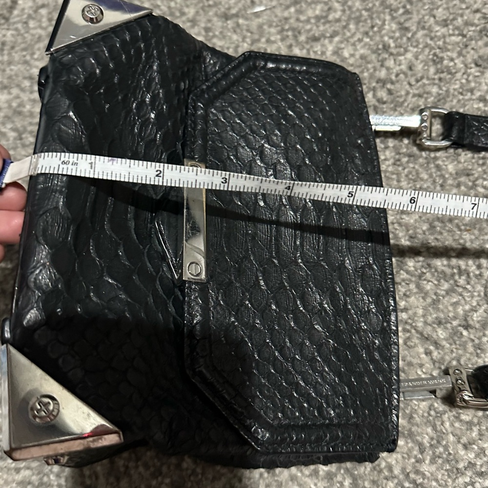 Alexander Wang Marion Python Embossed Black Silve… - image 13